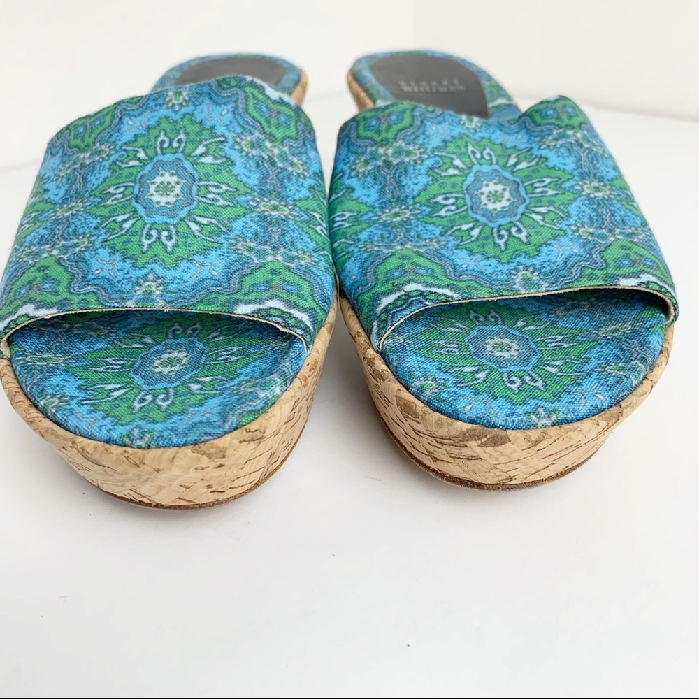 Stuart Weitzman Platform Wedges Patterned Fabric - image 2